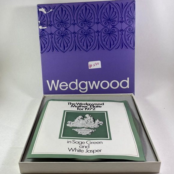 " Mother's Day Gift" Wedgwood Mother Plate 1972 Sage Green Jasper 6.5” - Picture 6 of 8